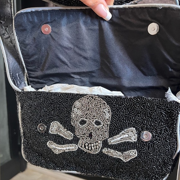 ☠️🖤MADE IN INDIA VIRAL Skull Beaded Shoulder Bag🖤☠️NWT - Picture 14 of 15